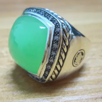 

Solid Sterling Silver Jewelry 20mm Aqua Chalcedony Moonlight Ice Ring Design Jewelry Silver Gemstone Ring Moon Quartz Women Ring