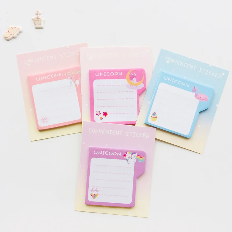 

30 Sheets Unicorn Memo Pads Plan Message Writing Sticky Notes Marker Stick Label School Office Supply