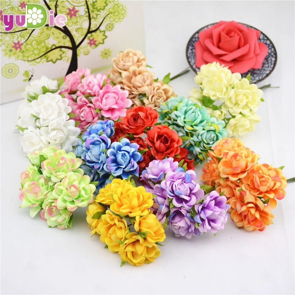 Outdoor Gardening Home Living Artificial Flowers Flower Crowns Bouquet 15 Inch Cream White Artificial Rose Bush Hair Accessories Tutu Millinery Wedding Flowers