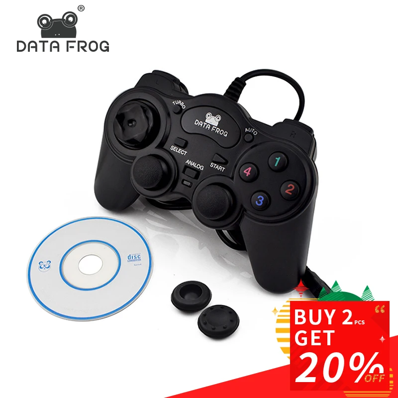 En Ligne CHAUDE Filaire USB 2.0 Noir Gamepad Joystick Joypad Gamepad Contrôleur de Jeu Pour PC Portable Ordinateur Pour Win7 8 10 XP Pour Vista