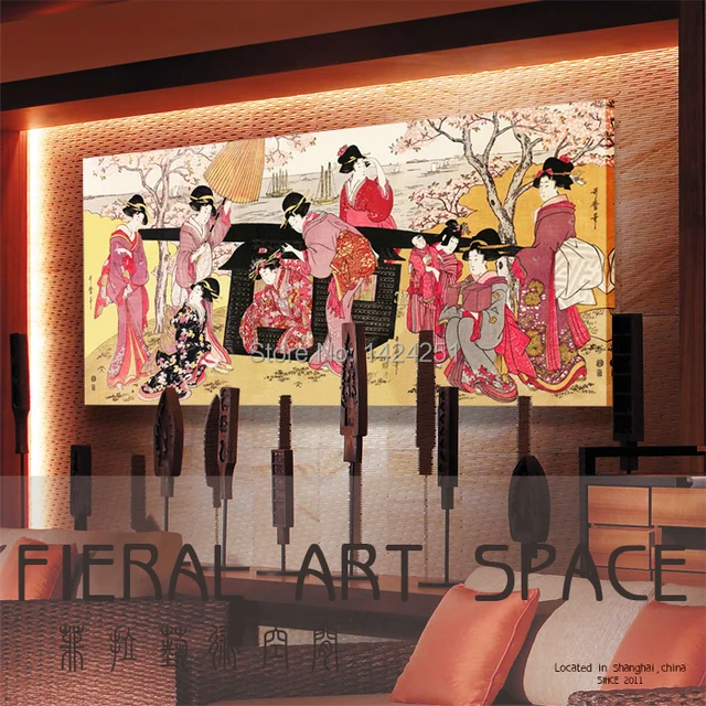 Printed Ukiyoe Japan Style Geisha Wall Art Picture On Canvas For Japanese Restaurant Hotel Massage Club Printed Ukiyoe Japan Style Geisha Wall Art Picture On Canvas For Japanese Restaurant Hotel Massage Club