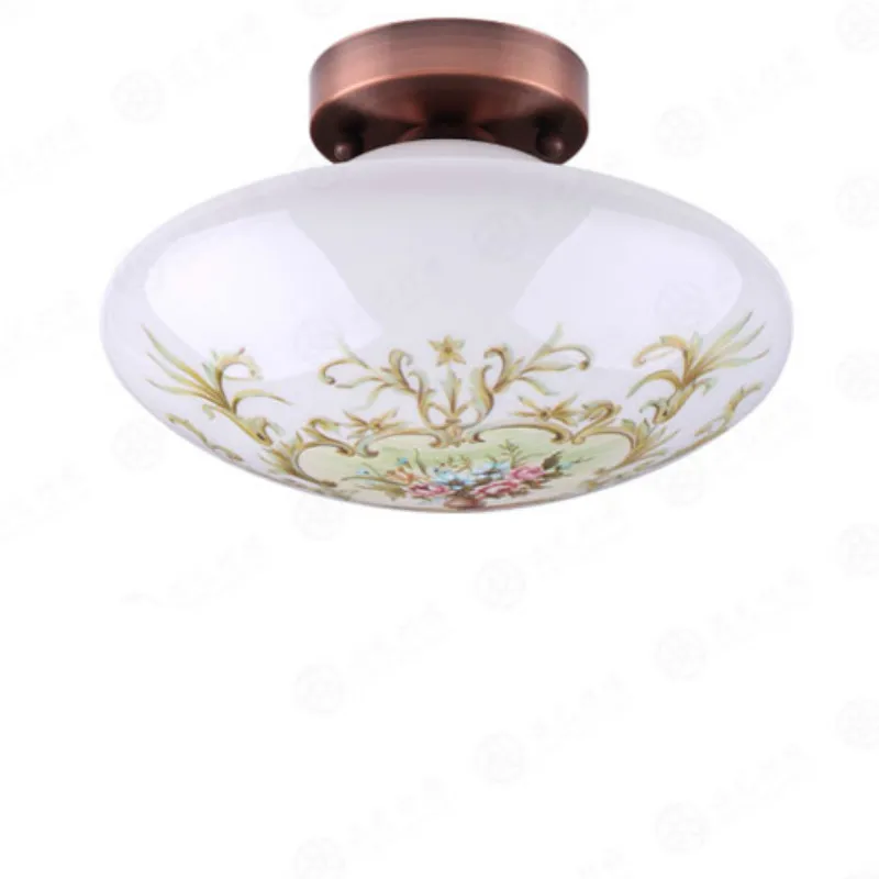 Classical Exotic Retro Elegant Hand Painted Glass Led E27 Ceiling Light For Living Room Aisle Balcony Deco Dia 25cm 80-265v 2047 | Освещение