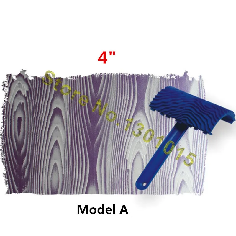 4 "дерево зернистости инструмента DEKOR для стены инструменты резиновая Краски под дерево синий резиновая с ручкой Краски инструмент