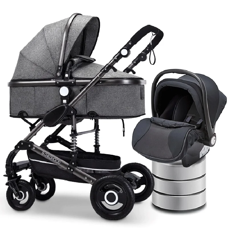 

Baby Stroller 2 in 1 Can sit Can Lie Folding High Landscape Two-side Baby Pram Four Season Universal Infant Cradle Free Shipping