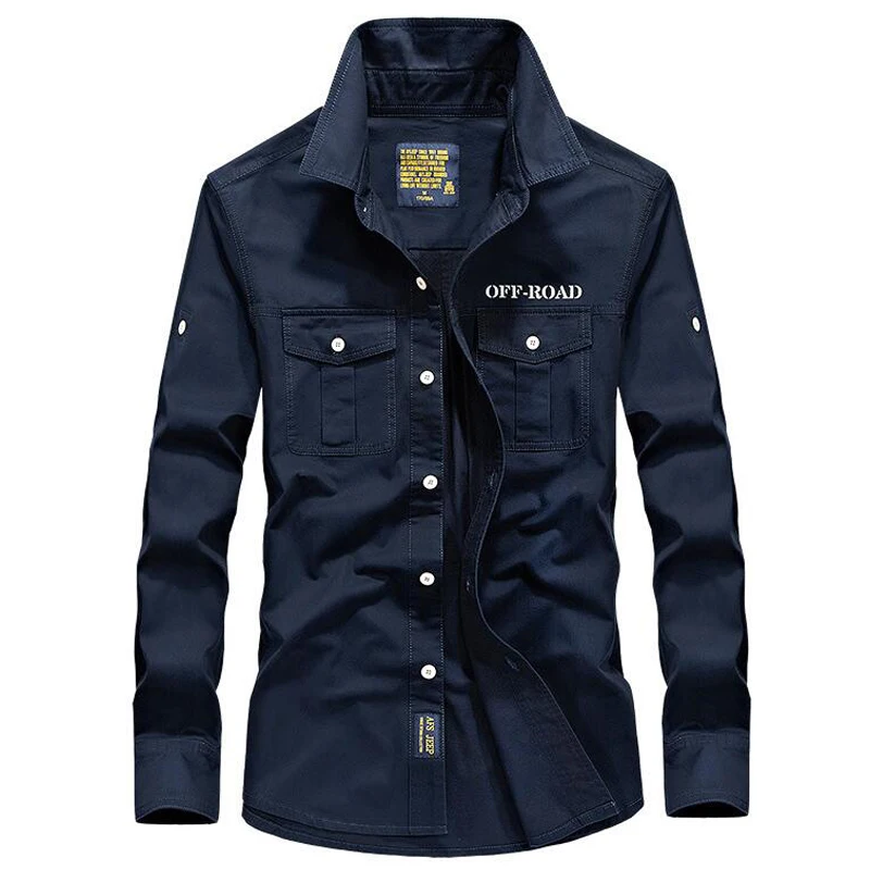 Мужские рубашки с длинным рукавом camisa social military из 100% хлопка брендовые