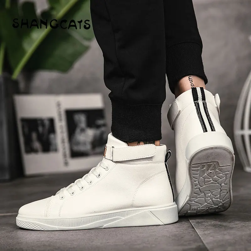 Trend 2018 Men's Vulcanized Shoes Black High Top Lace-up Autumn Winter Casual Canvas Shoes For Men Boys Sneakers Without Lace Trend 2018 Men's Vulcanized Shoes Black High Top Lace-up Autumn Winter Casual Canvas Shoes For Men Boys Sneakers Without Lace