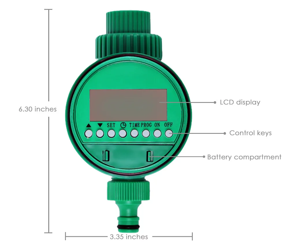 

LCD Display Automatic Electronic Water Timer Garden Irrigation Controller Solenoid Valve Digital Intelligence Watering System