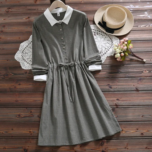 Dark Green Plaid Dress