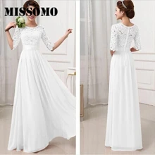 MISSOMO одежда женское кружевное белое платье шифоновые вечерние платья vestidos халат Макси длинное платье размера плюс женское летнее платье 617