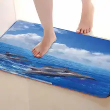 Дельфин Стиль Коврик для ванной комнаты, смешной Противоскользящий коврик для ванной, занавески для душа s аксессуары, соответствующие вашей душевой занавеске