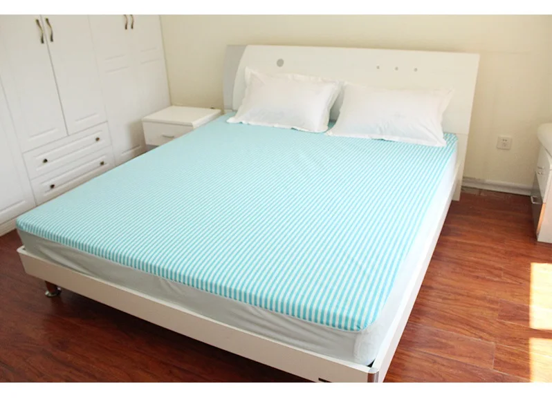 Cotton Striped TPU Bed Protection Pad Waterproof Mattress Protector