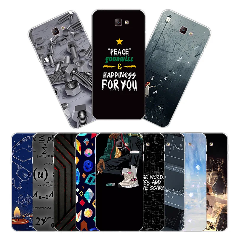 5 &quotFundas для samsung Galaxy J7 премьер On7 2016 G610 Роскошный телефон черный матовый буквы