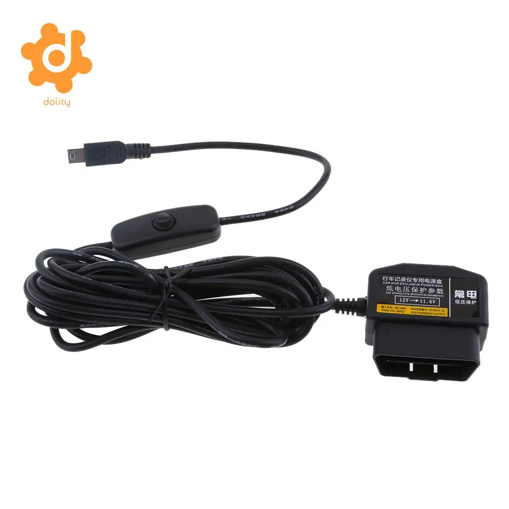 dolity 12/24V to 5V Car Dash Cam Hardwire Adapter Step Down Cable DVR OBD Buck Line