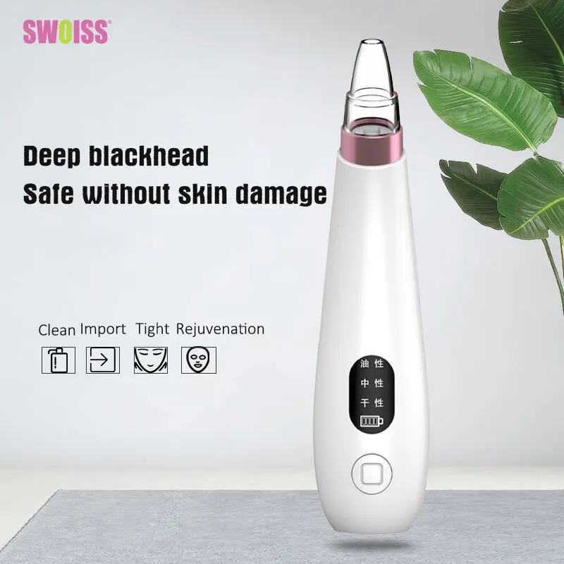 

SWOISS Electric Face Nose Vacuum Blackhead Pore Remover Suction Pimple Pore Acne Remove Facial Spa Beauty Skin Cleaning Tools