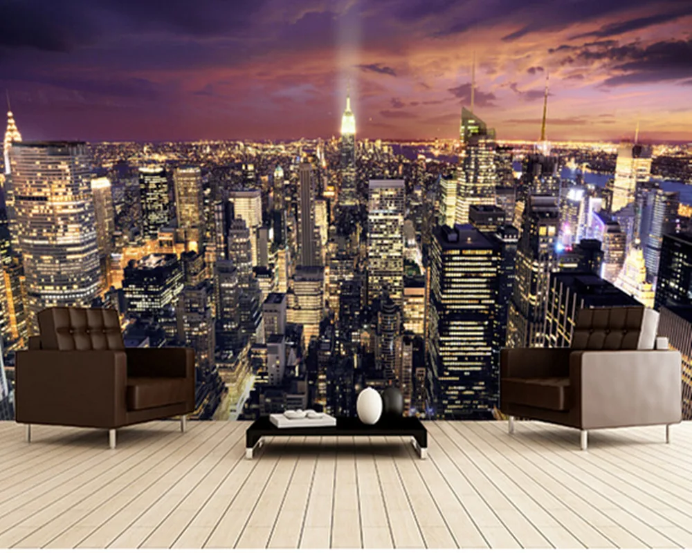 Пользовательские фото обои, Нью-Йорк небоскреб фрески для квартир, жилых, Офис фоне стены водонепроницаемый обои