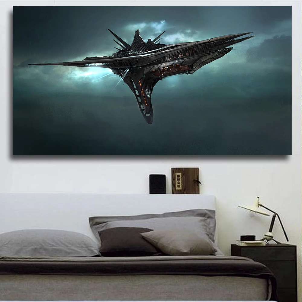 QKART фильм плакат космический корабль небо картина маслом холст плакат на стене картины для гостиной без рамки поп-арт