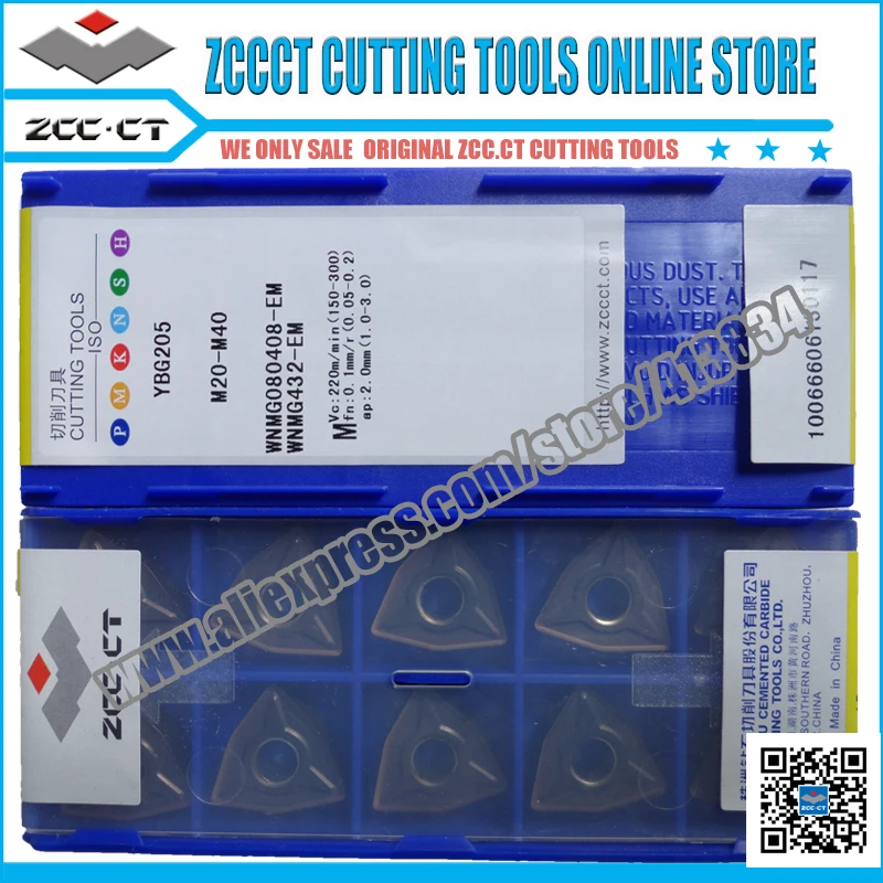 

10pcs WNMG080408-EM YBG205 ZCC cutting tool cutter turning inserts lathe tool plate WNMG432-EM for stainless steel