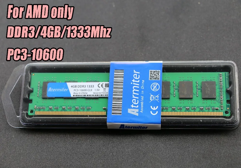 جديد 4 GB DDR3 PC3-10600 1333 MHz ل حاسوب شخصي مكتبي DIMM ذاكرة عشوائية Ram 240 دبابيس ل AMD نظام عالية متوافق 4G 1333 DDR2 المبرد
