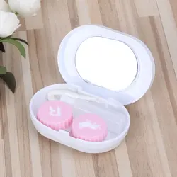 Контейнер для контактных линз розовый кактус портативный контейнер для хранения путешествия с зеркалом