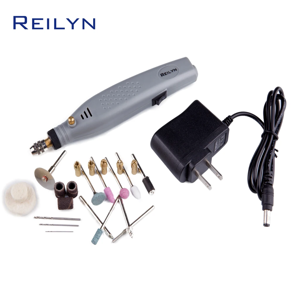 Reilyn 10 Вт низкочастотный сверлильный мини-шлифовальный станок Dremel 14000 Rmp вращающийся инструмент 0,5-3,2 мм патрон посуда высокого качества