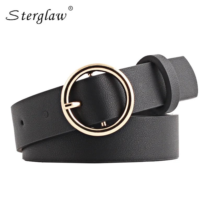 New Women&#39;s Ring leather belt woman Round buckle Wide belts for women Top quality strap for ...