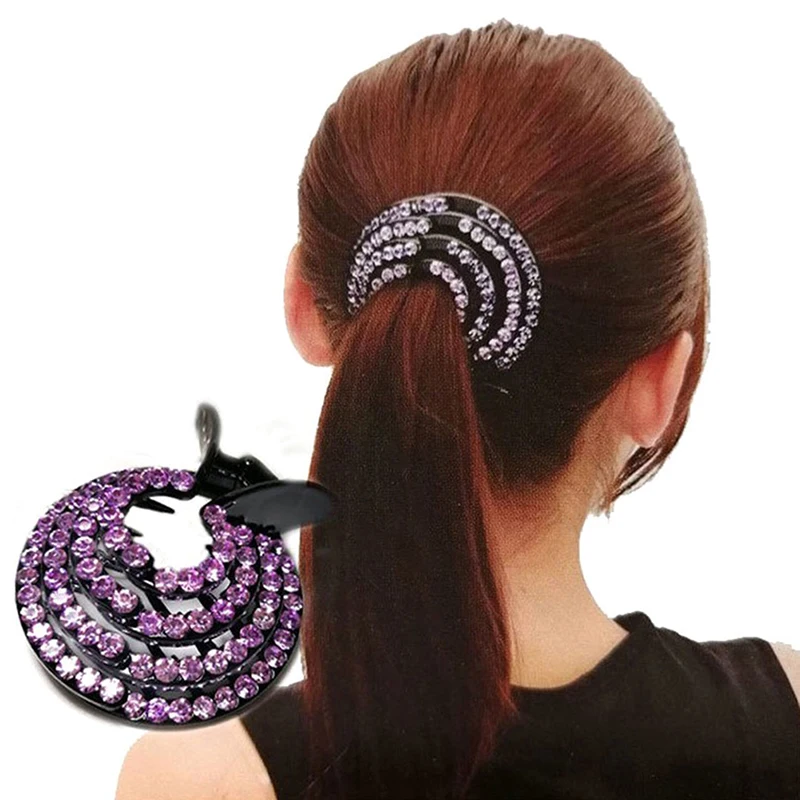 

Fashion Ladies Hair Clip Pins Bird Nest Crystal Hairpin Ponytail Hair Bun Holders Women Crystal Hair Accessories