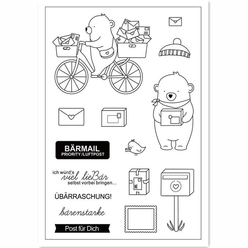 

German word Transparent Clear stamp and cutting dies DIY Silicone Seals Scrapbooking /Card Making/Photo Album Decoration