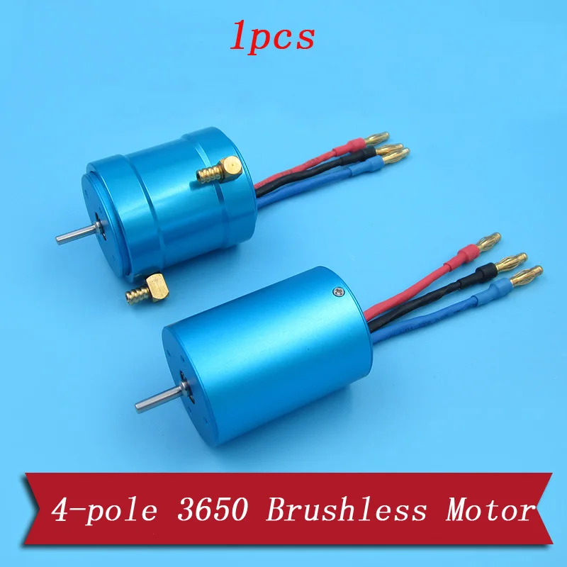 

1pcs 4-Pole 3650 Brushless Motor KV3300 Shaft Dia 3.175mm High Power Motor Water-cooling Jacket for RC Model Boats Accessories
