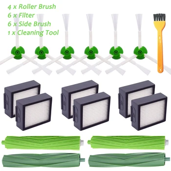 

6*Hepa Filter + 6*Side Brush +4* Brush Roll for iRobot Roomba i7 E5 E6 I Series Robot Vacuum Cleaner Replacement Spare Parts
