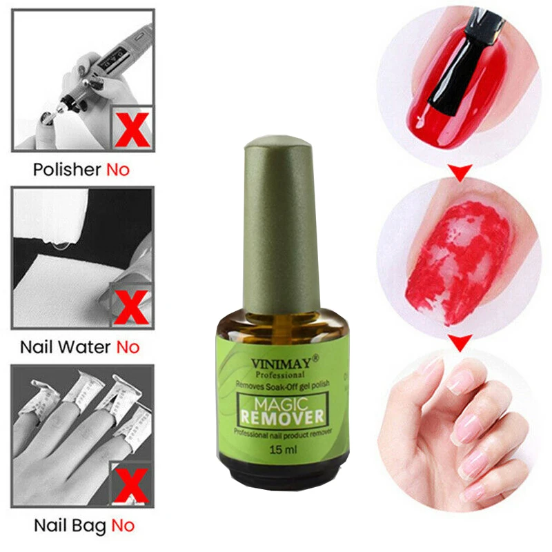 

15ML Burst Magic Remove UV Gel Nail Polish Magic Remover Soak off Base Top Coat Gel Polish Nail Art Primer