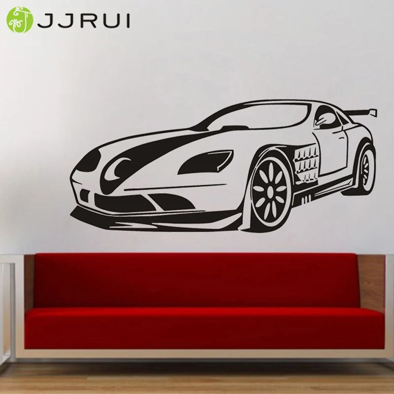 JJRUI Fashion Car Wall Decal Sport Car Wall Sticker Boys Bedroom Decor