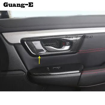 

For Honda CRV CR-V 2017 2018 2019 2020 Car Sticker Inner Door Handle Holder Bowl Trim Frame Lamp Armrest Parts Moulding 4pcs