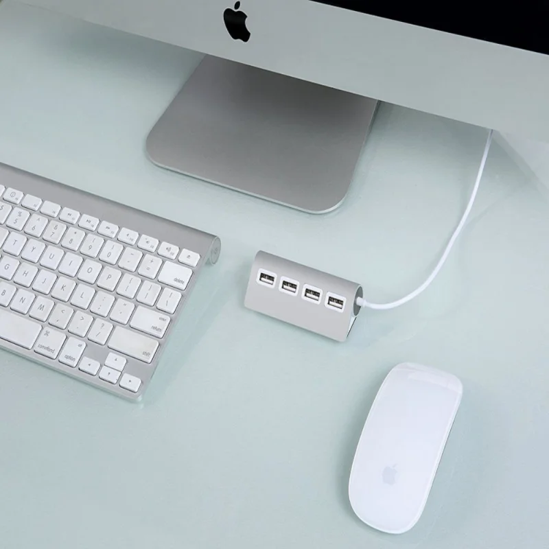 Алюминий сплава 4-портовый USB концентраторы USB 2,0 High Speed USB хаб для Windows XP/Vista/7/8, MAC в Китае(стандарты CE и FCC, аддитивного цветового пространства безопасности Сертификация