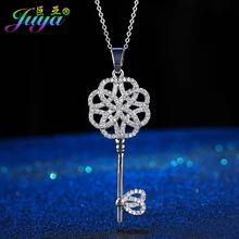 Ali Moda-collier pendentif de fleurs flottantes en Zircon, fait à la main, clé pour cadeau d'anniversaire pour femmes