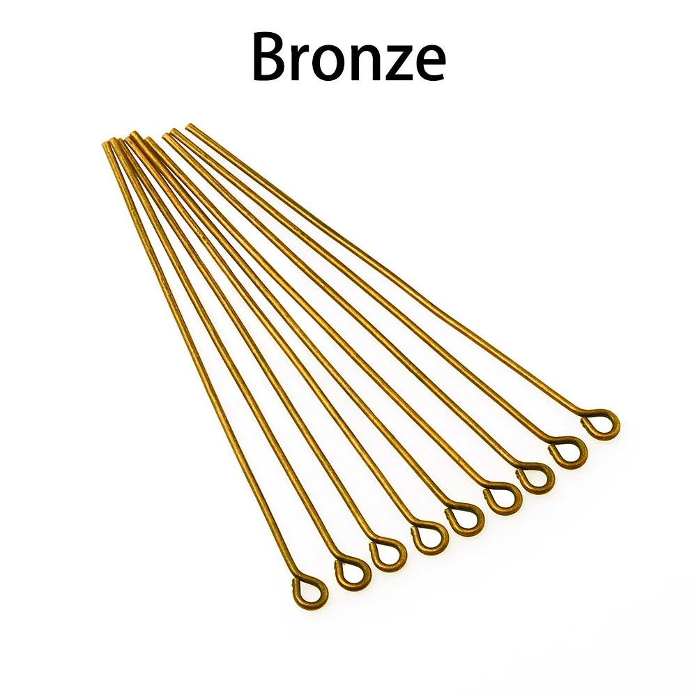 Antique Bronze 200 шт. 16 20 25 30 35 40 45 50 мм цвета: золотистый, серебристый родиевый цвет металлические головки глаз Шпильки поставки для изготовления ювелирных изделий - Цвет: Antique Bronze