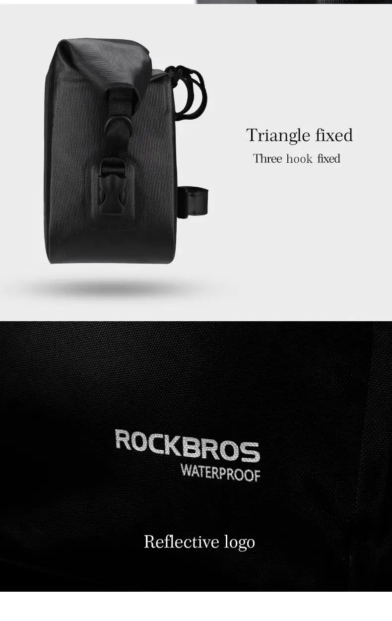 Clearance ROCKBROS Bike Bag Waterproof Handlebar Bag Bicycle Front Tube Bike Basket Shoulder Pack Riding Cycling Bag Bicycle Accessories 8