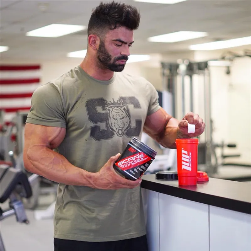 Gym t shirt Men Fitness Short Sleeve Tee Top (2)