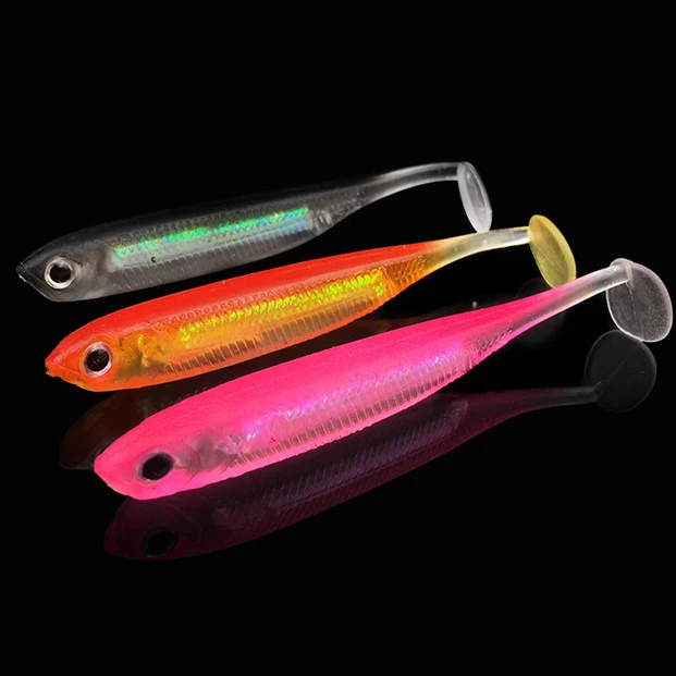 

1pcs 7.5cm 2.2g T-tail Fishing lure with Aluminum Foil Soft Bait Simulation Fish Hook Set Fishing lure bait