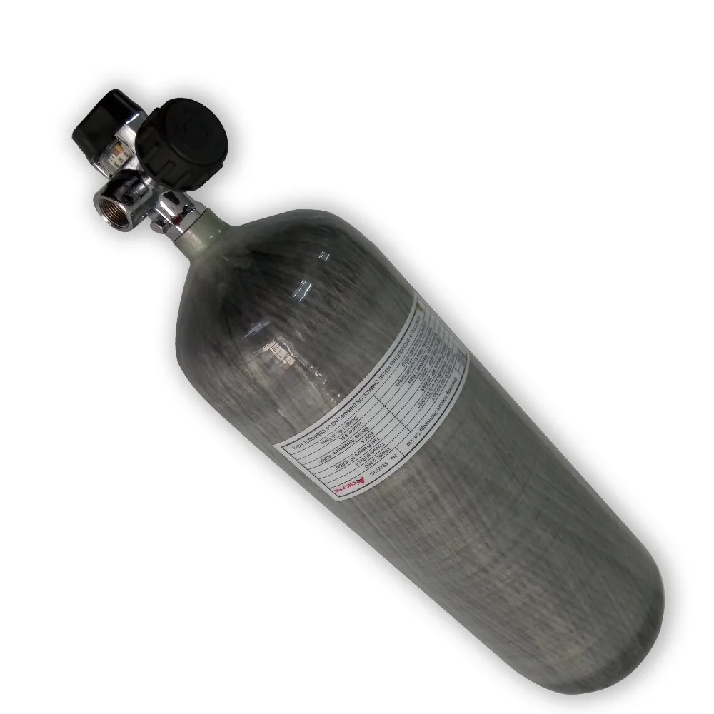 Acecare Design Style 9L 4500psi CE Certificated SCBA Tank Carbon Fiber Cylinder Small Composite Bottle PCP Cylinder with Valve