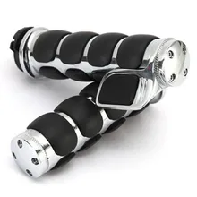 1 Пара 1 «25 мм Мотоцикл Chrome Черный Руль Рук Бар Захваты для Harley Honda Shadow VT VTX1300 1800 Yamaha Suzuki Kawasaki