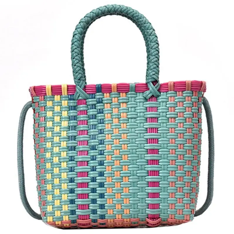 

Fashion Summer Beach Bag Color Straw Bag Lady Travel Mobile Handbag Girl Handbag