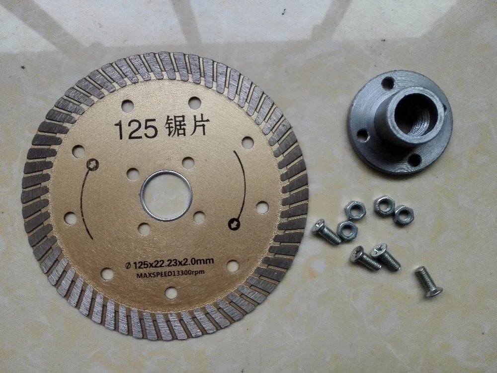 

5" diamond turbo blade for dry cutting granite slab 125mm*M14 threaded hole