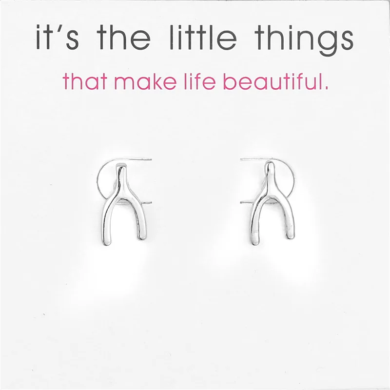 2018 Fashion Jewelry Earrings For Women Thanks Giving Wish Bone Stud Earrings Fashion Jewelry