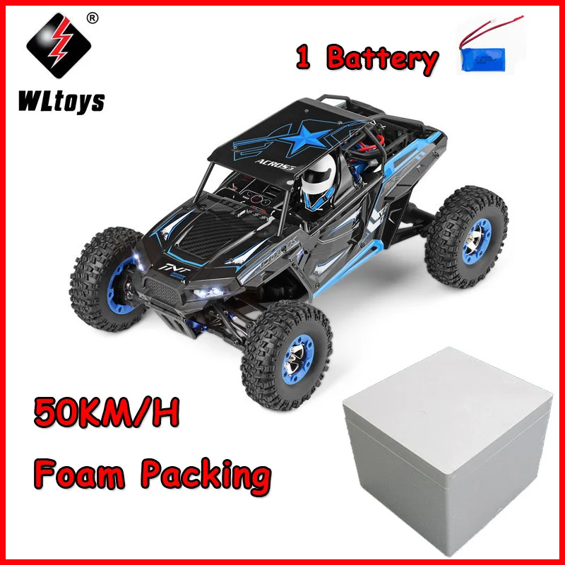 Wltoys 12428-A 1/12 2,4G 4WD 50 км/ч Электрический матовый внедорожный мотоцикл светодиодный фонарь RTR RC автомобиль пульт дистанционного управления - Цвет: 12428-B Foam 1battey