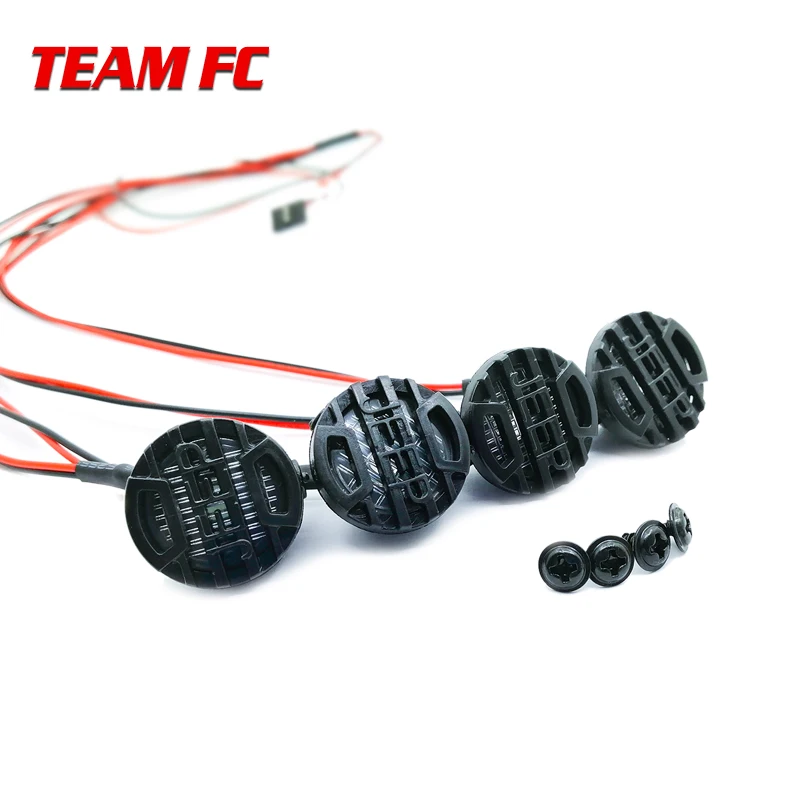 RC Car 4 Round LED Light Cover for 1:10 RC Crawler Traxxas TRX-4 Axial SCX10 90046 Tamiya CC01 RC4WD D90 MST HPI S2