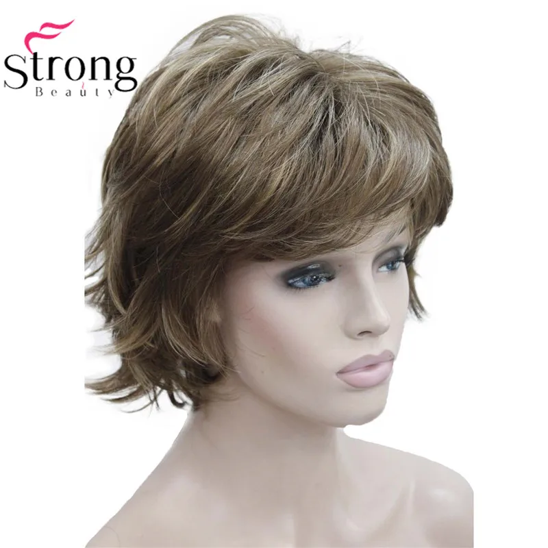 StrongBeauty блонд короткий флип-ап, мягкий и полный синтетический парик выбор цвета