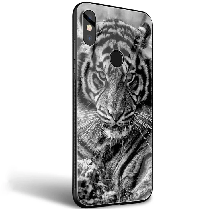 Чехол из стекла с модным тигровым леопардовым принтом пантера для Xiaomi mi 8 Lite A1 A2 5X6X9 Red mi Note 5 6 7 Pro 6A 4X Pocophone F1
