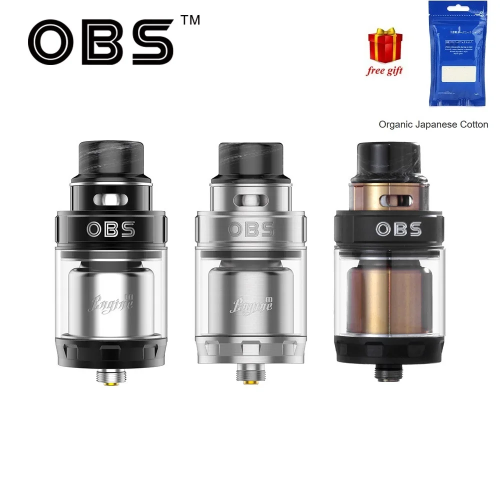 

Gift! Original 5ml OBS Engine 2 RTA Tank Dual Coils RTA 26mm w/ 360 Degree Top Adjustable Airflow Control Vape Tank vs Manta RTA