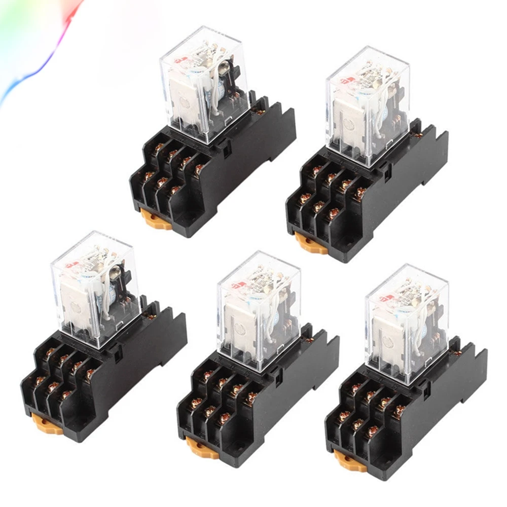 Socket Base uxcell AC110//120V Coil Red Indicator Light 14 Pin 4P4T Electromagnetic General Purpose Power Relay