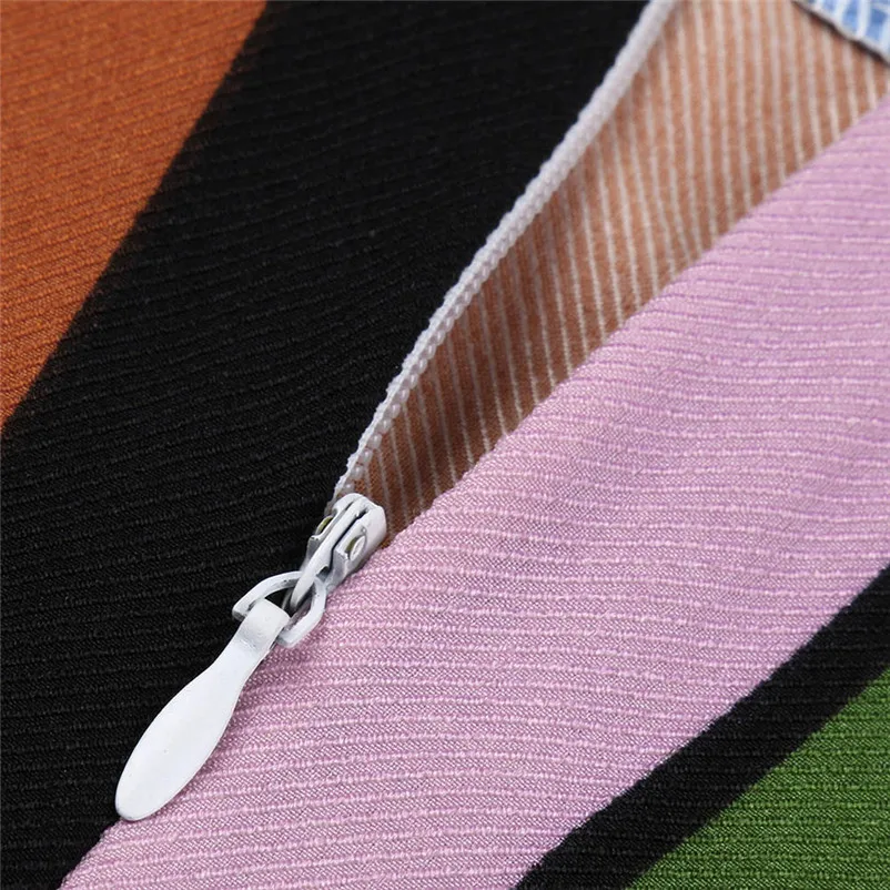 New Fashion 2018 Summer style skirts womens casual Ladies Striped Printing Irregular Skirt Folds Ruffle Long Skirt Saia Y04#N (8)